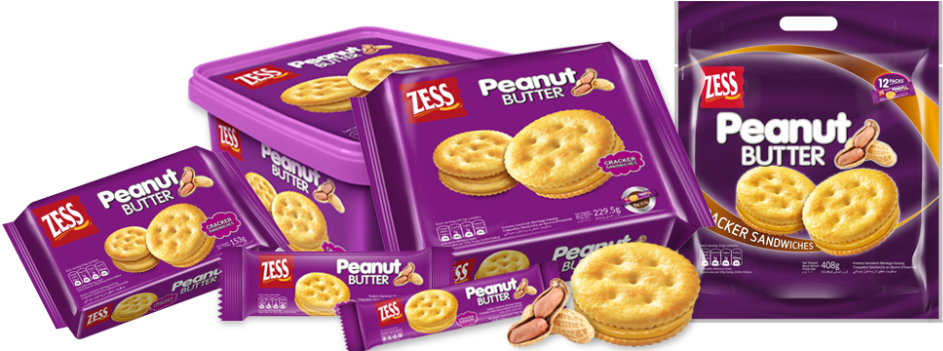 Zess Cracker Sandwiches Peanut Butter - Peanut Butter (960x350), Png Download