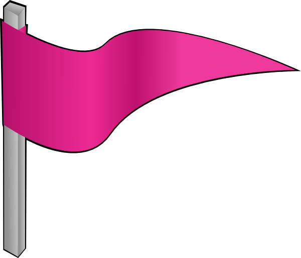 Waving Pink Flag Clip Art - Pink Flag Clip Art (600x513), Png Download