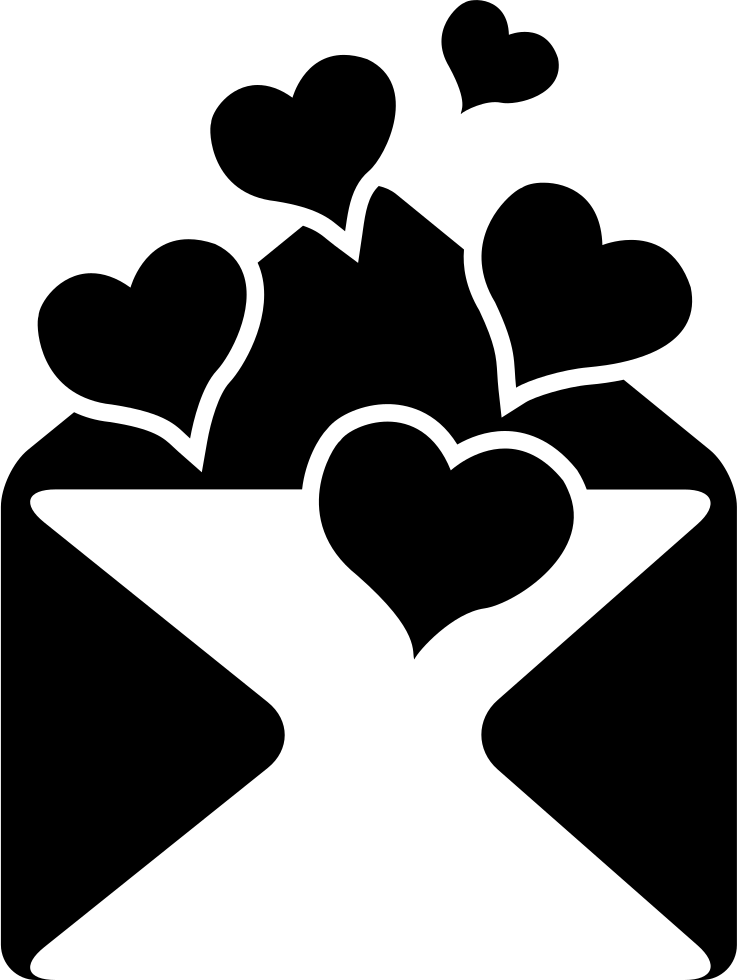 Png File Svg - Envelope Hearts Icon Png (737x980), Png Download