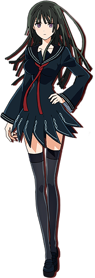 Kisara T - Anime Girl With Black Hair Full Body (257x572), Png Download