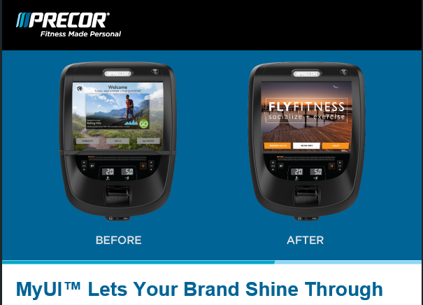 Precor's Networked Cardio Line Known As Preva Has The - Precor Incorporated (605x436), Png Download