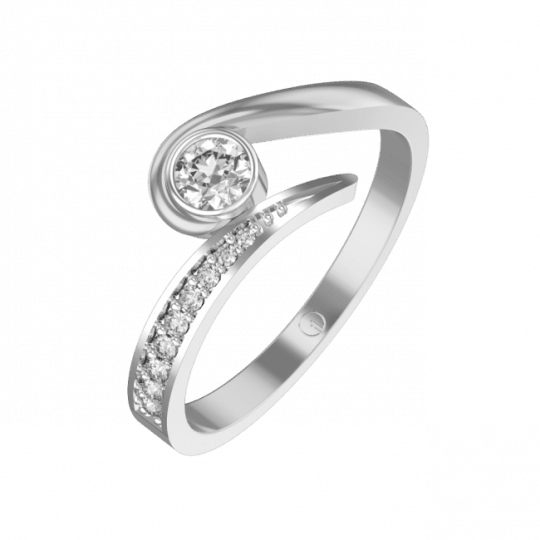 15 Ct Imperial Icon Solitaire Engagement Ring In White - Engagement Ring (540x540), Png Download