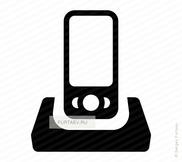 Vector Icon Of Telephone On Dock Station - Phone Dock Icon (620x553), Png Download