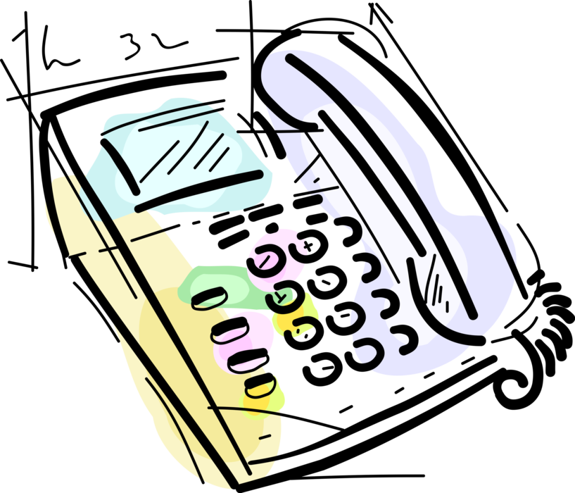 Vector Illustration Of Office Telephone Provides Essential (817x700), Png Download