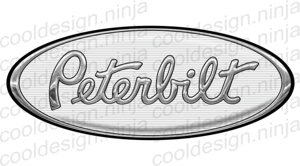 Snow White Peterbilt Emblem Skins 3-pack - White Peterbilt Hood Emblem (600x333), Png Download