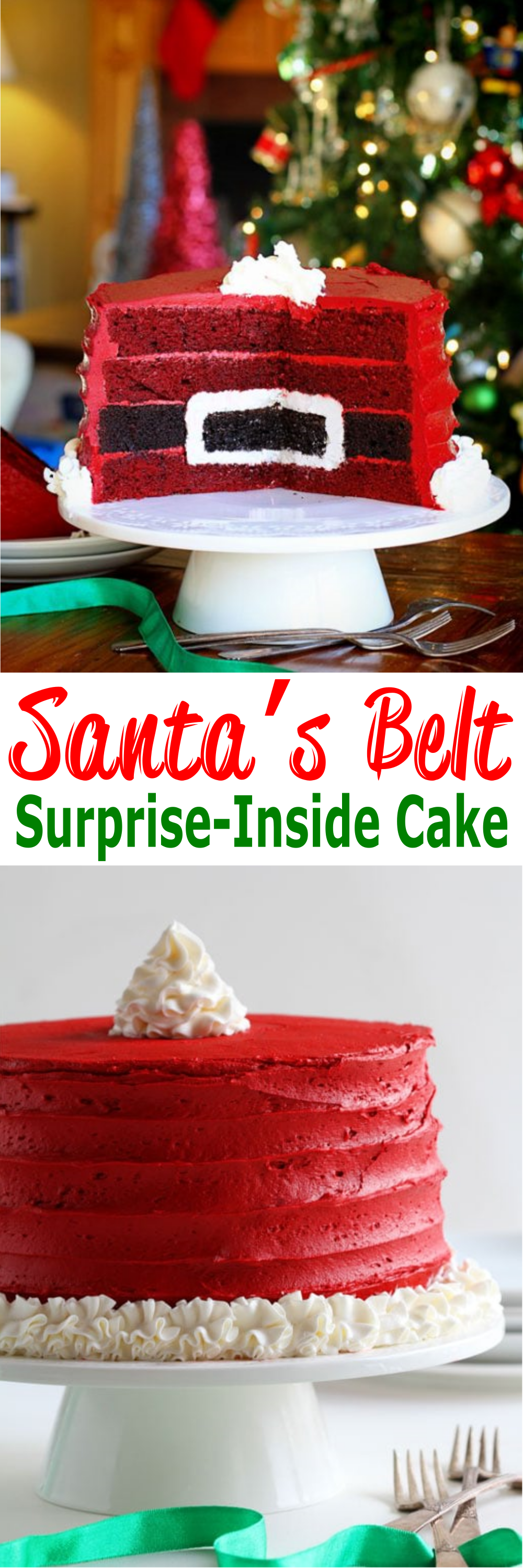 Santa's Belt Surprise-inside® Cake - Invest Sud De France (1000x2997), Png Download