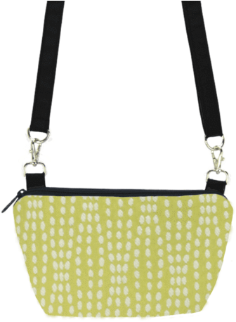 Yellow Wavy Dots With Black Nylon Traveler Bum Bag - Handbag (465x480), Png Download
