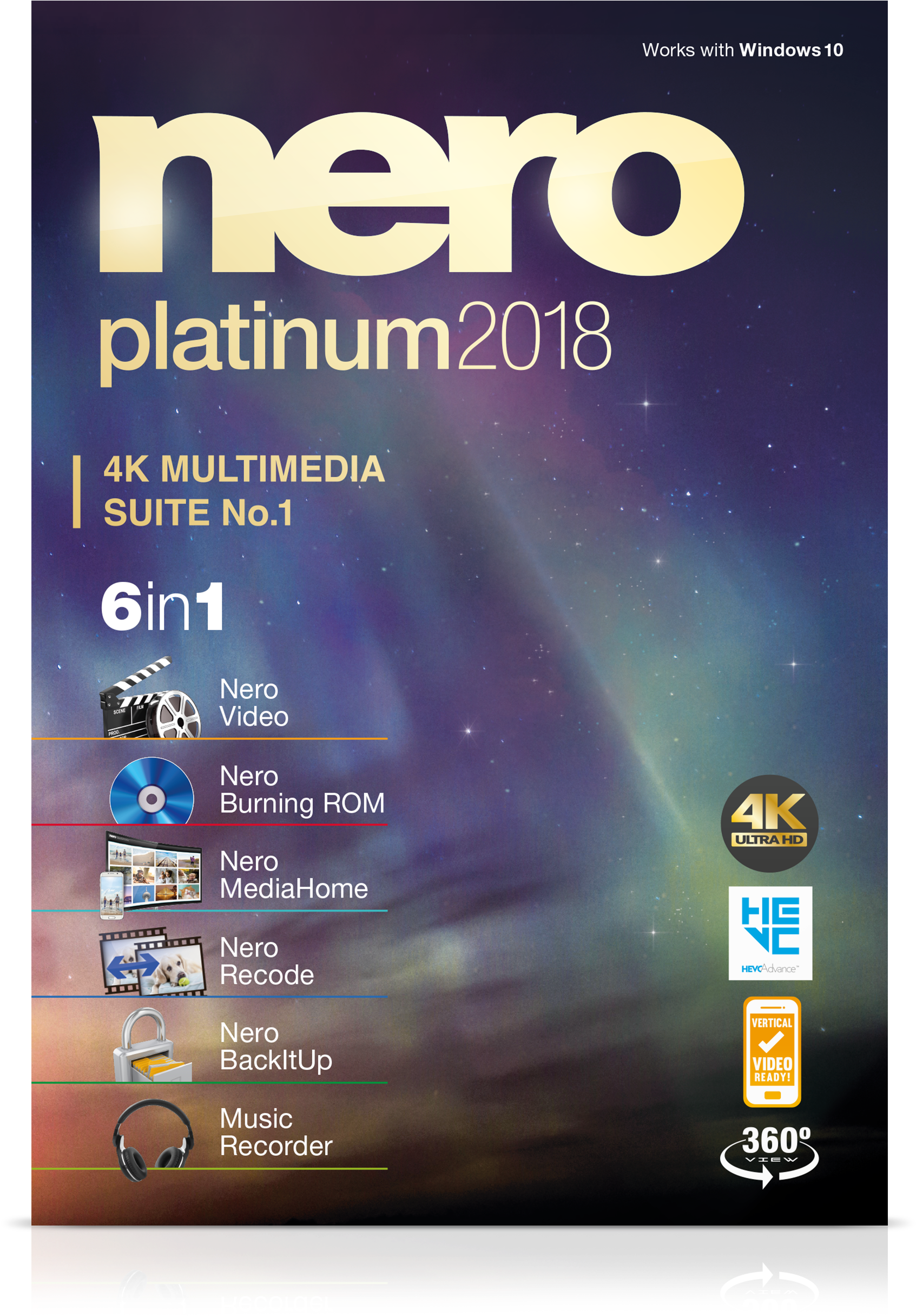 Nero Platinum 2018 Suite 19.0 07000 (2554x3246), Png Download