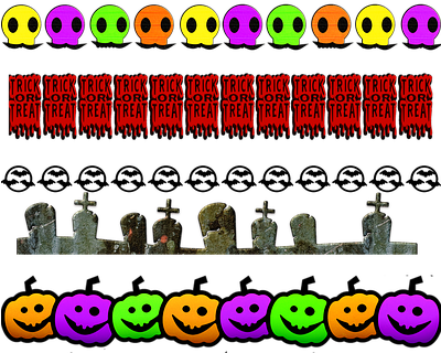 Halloween Borders, Trick Or Treat, Bats - Halloween (399x340), Png Download