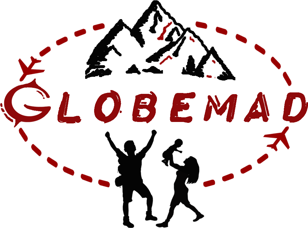 Globemad Adventure Travel Family Logo Backpacking Parents - Adventure Travel (1187x827), Png Download