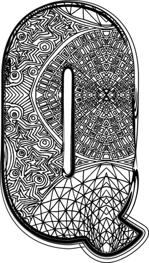 Fancy Letter Q - Fancy Letter Q Space (300x528), Png Download