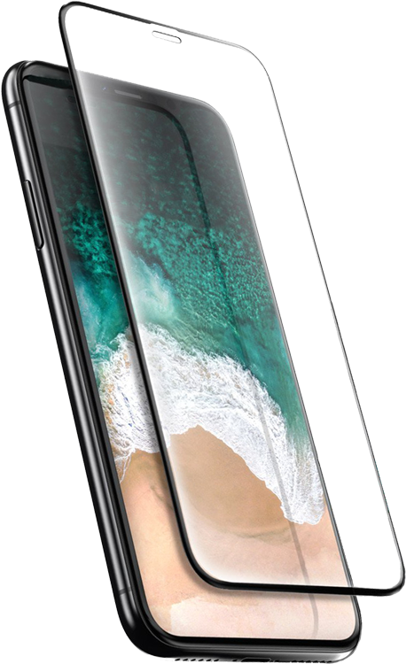Apple Iphone X/xs Tempered Glass Black Bezel - Znitro Tempered Glass Screen Protector For Apple Iphone (458x750), Png Download