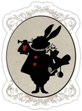 Alice In Wonderland White - Mad Hatter Silhouette Png (375x360), Png Download