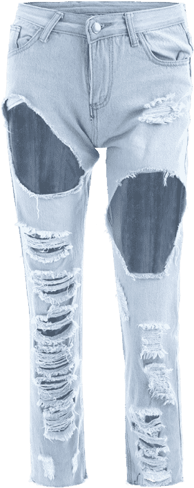 Hem Distressed Alice Raw Blue Jeans S Rqd665 - Pocket (558x744), Png Download