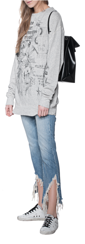 R13 D Jeans Kick Fit 1 Blue - Girl (618x794), Png Download