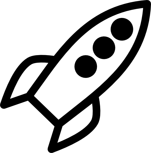 Rocket Clipart Black And White (588x597), Png Download