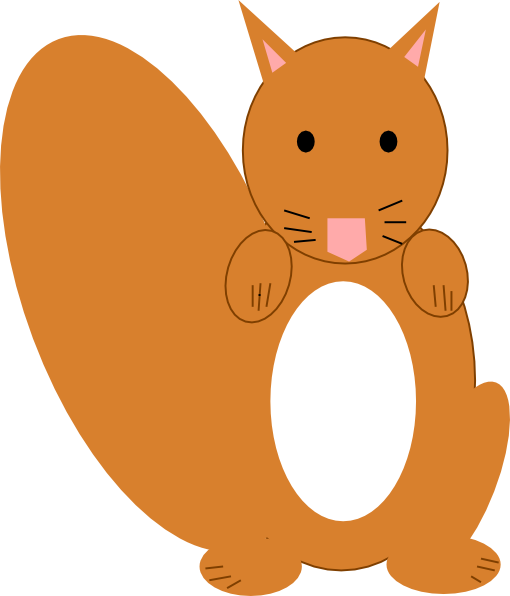Brown Squirrel Clip Art At Vector Clip Art - Squirrel Png Clipart (510x596), Png Download