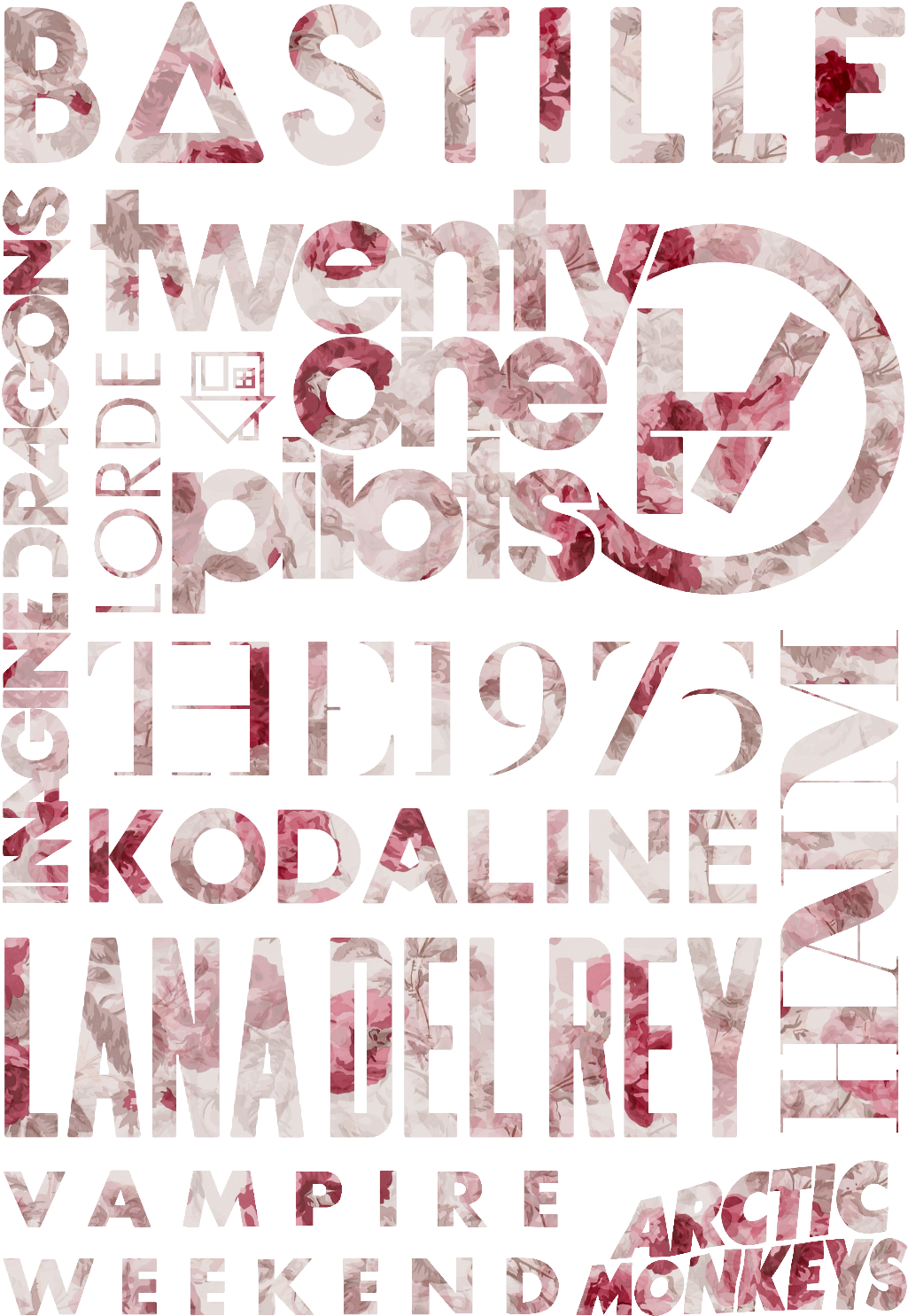 Bastille • Imagine Dragons • Twenty One Pilots • Lorde - Calligraphy (1200x1785), Png Download