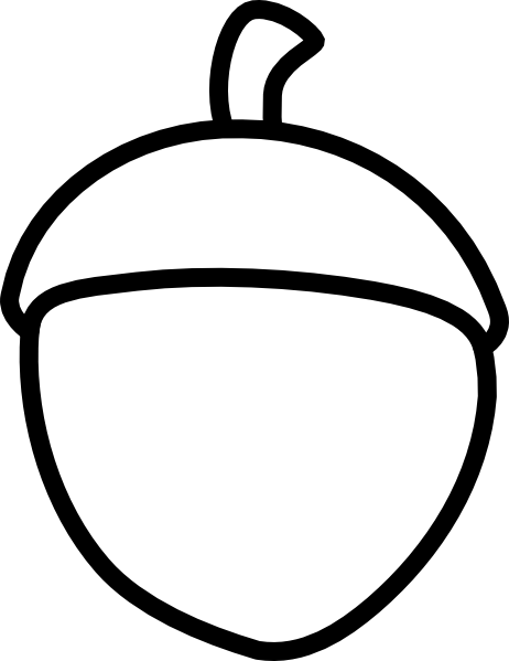 Acorn Clipart Simple - Acorn Clipart Black And White (462x599), Png Download