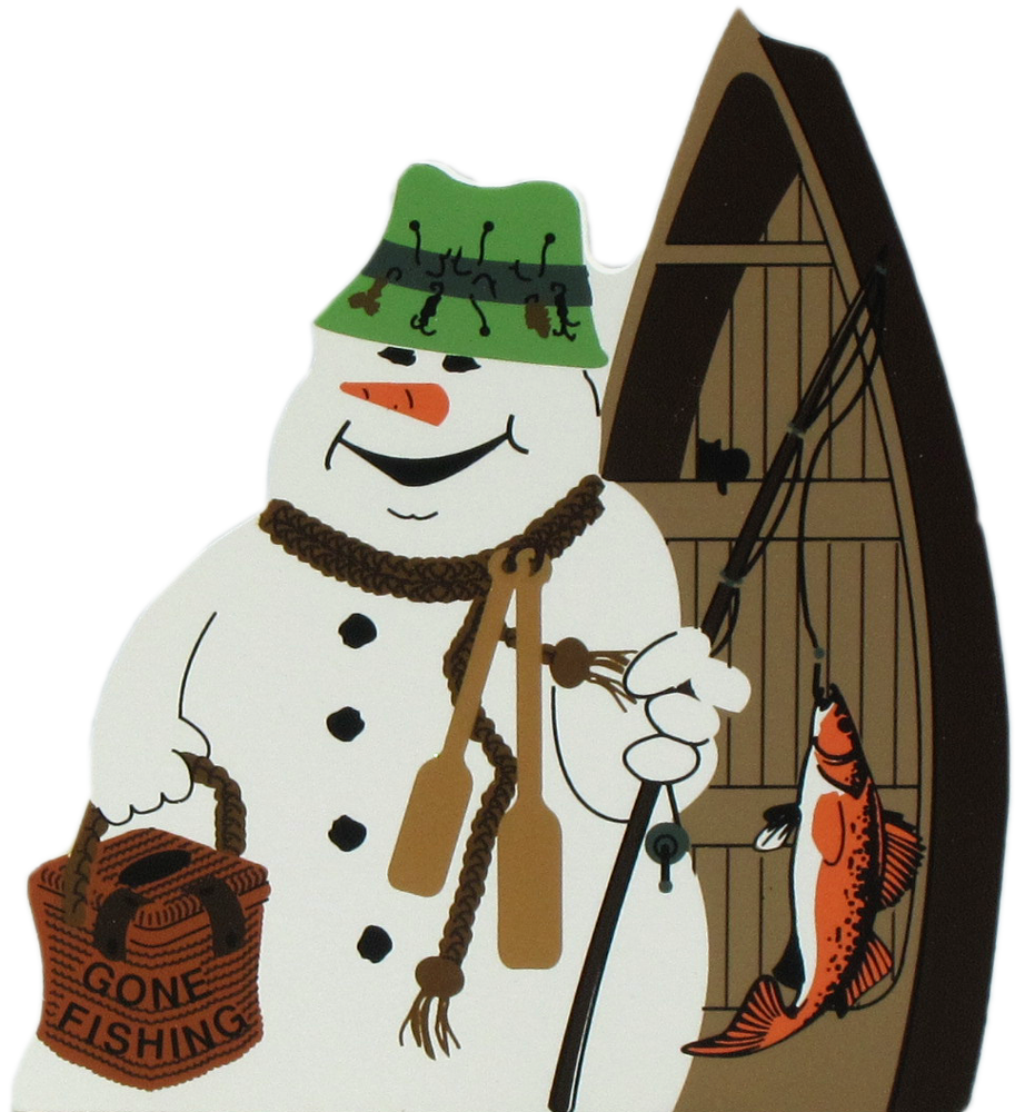 Fishing Snowman (913x1000), Png Download