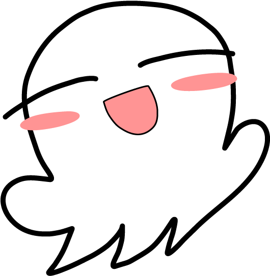 Cute Kawaii Ghost Messages Sticker-1 - Cuteness (618x618), Png Download