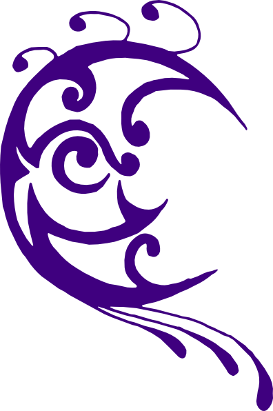 Moon Clip Art - Purple Moon Clip Art (396x596), Png Download