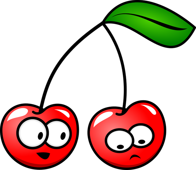 Cherry Clipart Chery - Cartoon Cherries With Faces (640x555), Png Download