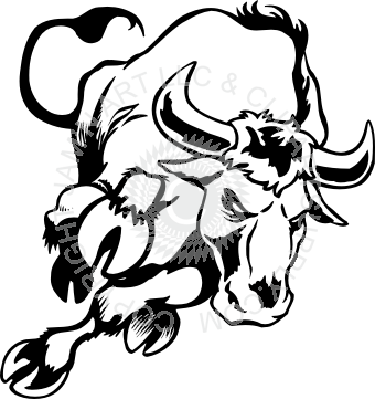 Charging Bull Drawing - Charging Bull Clipart (340x361), Png Download