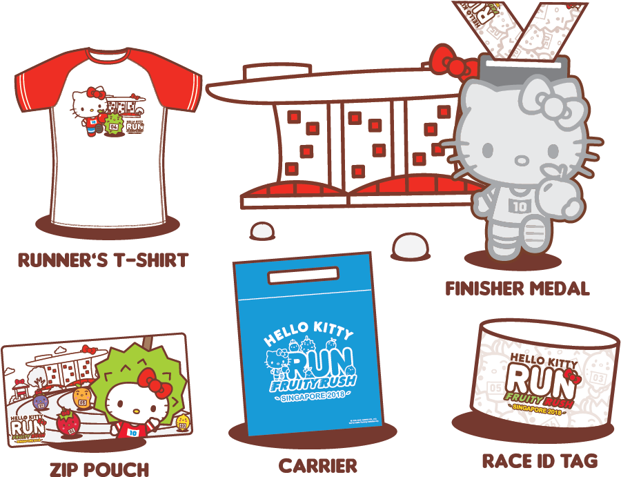 Hello Kitty Run Singapore - Hello Kitty Run 2018 Singapore (970x709), Png Download