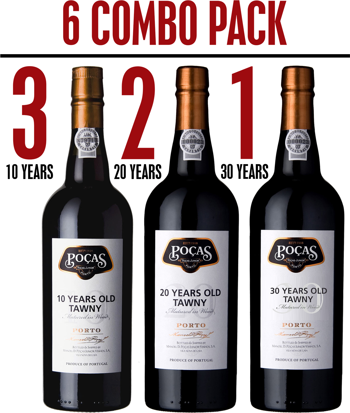 Pocas 6 Combo Pack - Poças 10 Years Old Port Wine (1500x1736), Png Download