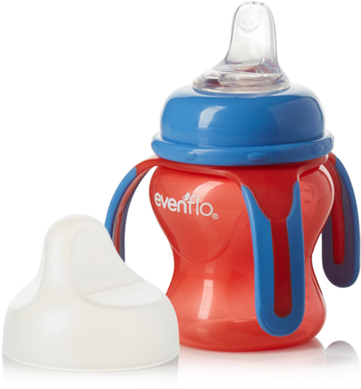 Softflo Traininer Cup Red 01png - Evenflo Feeding Soft Flo Trainer Cup 2 Piece, Multi (550x550), Png Download