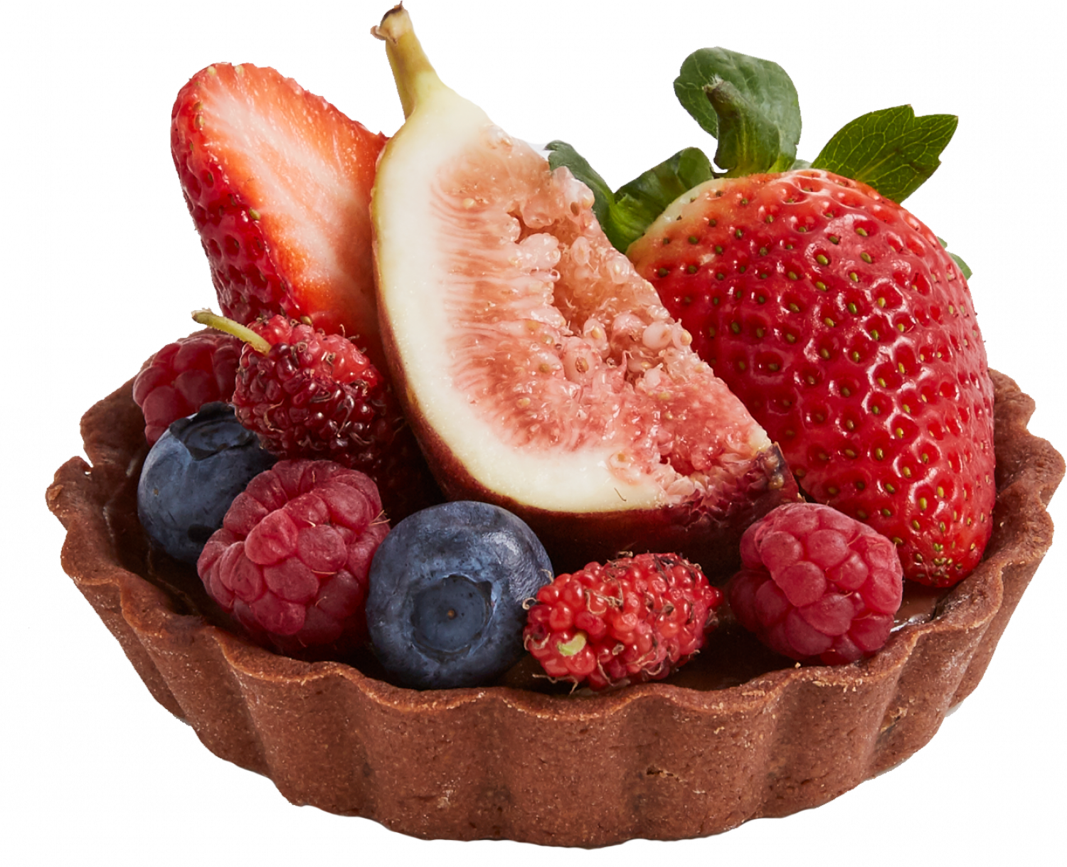 Dark Chocolate Berry Tart - Frutti Di Bosco (1500x1219), Png Download