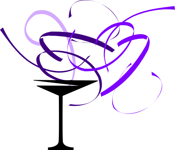 Martini Clipart Purple Cocktail - Png Cocktail Pink Clipart (600x516), Png Download