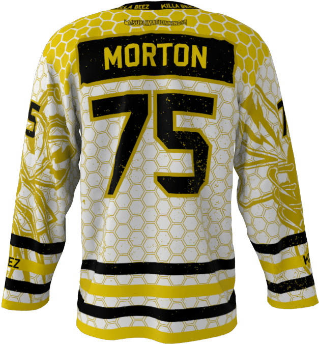 Killer Bees White Custom Hockey Jersey - Sports Jersey (1024x1024), Png Download