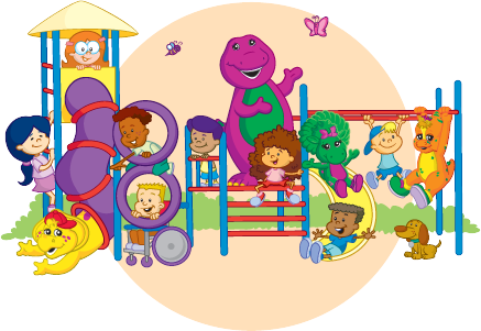 Barney Clip Art - Barney And Friends Birthday (437x301), Png Download