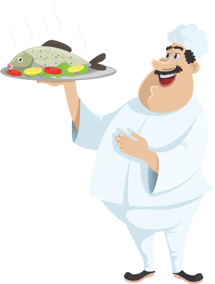 Video Clip Art Free - Fish Chef Clipart Png (744x984), Png Download