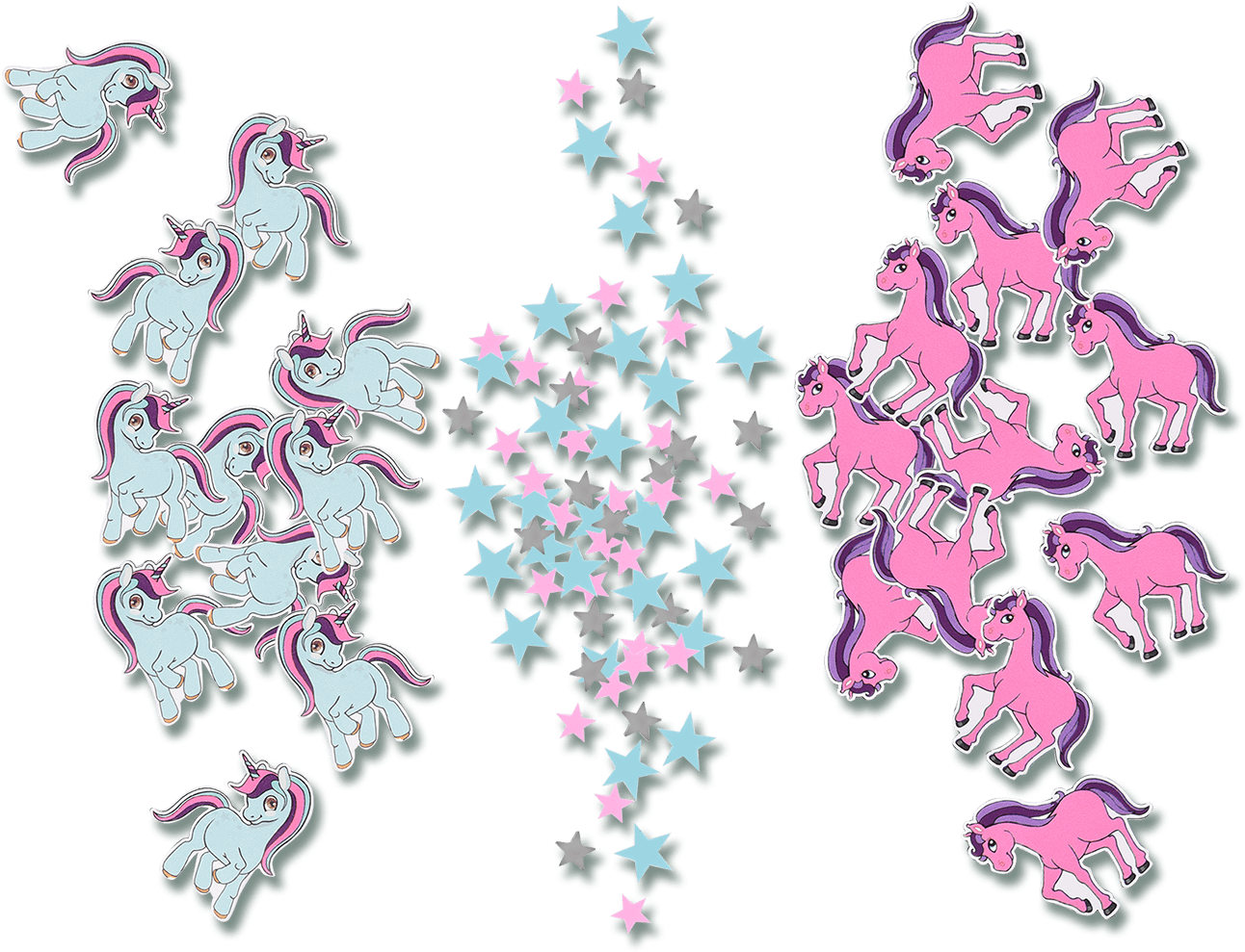 Sale New Tested - Waldhausen Konfetti Einhorn, Pferd & Sterne (1400x1600), Png Download