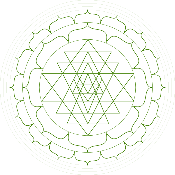 Sri Yantra Black And White (600x600), Png Download
