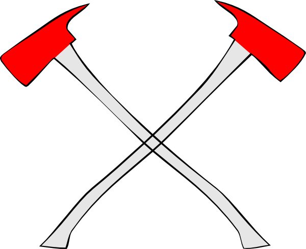 Fire Ax Cross Clip Art At Clker - Fire Department Crossed Axes (600x489), Png Download