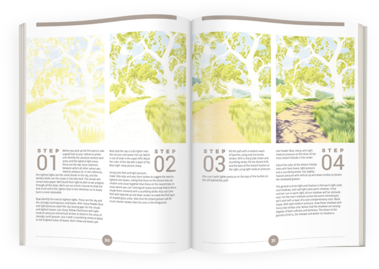 Draw Landscapes In Colored Pencil Colored Pencil Books - Paper (600x450), Png Download