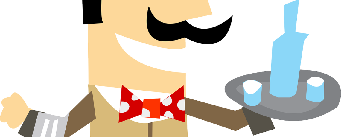 Waiter 150452 1280 - Servicio Alimentos Dibujo (1140x460), Png Download