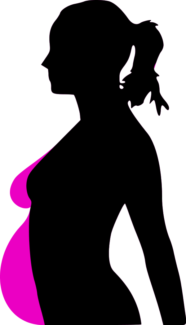 88503 - Perfil De Mujer Embarazada (600x1049), Png Download