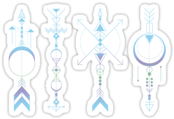 Native American Sioux' Sticker By Beatrizxe - Illustration (375x360), Png Download
