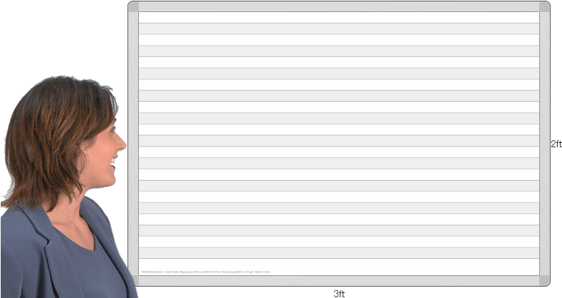 Alternating Gray Bar Row Whiteboard With Write On Kit - Whiteboard (800x457), Png Download