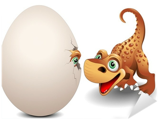 Dinosauro Cucciolo Con Uovo Baby Dinosaur With Egg - Dinosaur (400x400), Png Download