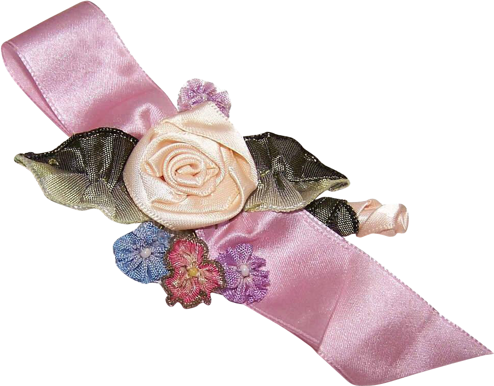 1950 French Ribbon Work Applique - Ribbon (962x962), Png Download