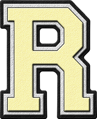 Presentation Alphabet Set - Gold Varsity Letter R (327x400), Png Download