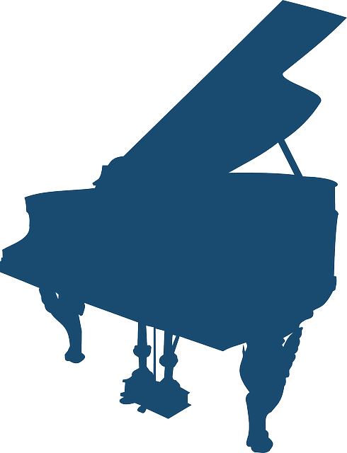 Piano, Grand Piano, Instrument, Music, Silhouette, - Piano Graphic Design (490x640), Png Download