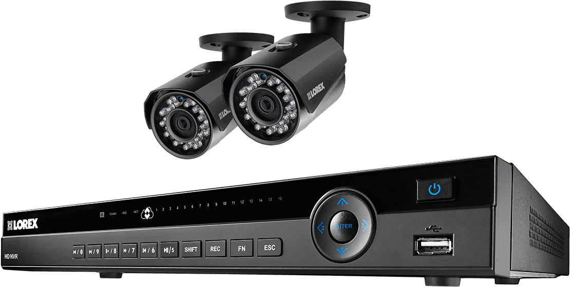 8 Channel 2k Resolution Ip Camera System With 2 Color - Lorex 2 Security Cameras (1200x800), Png Download