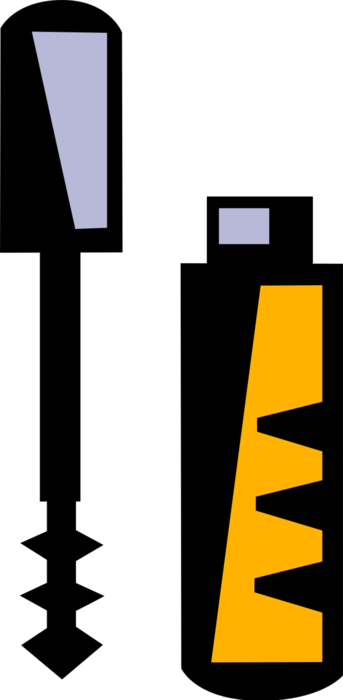 Vector Illustration Of Mascara Cosmetic Beauty Product (343x700), Png Download